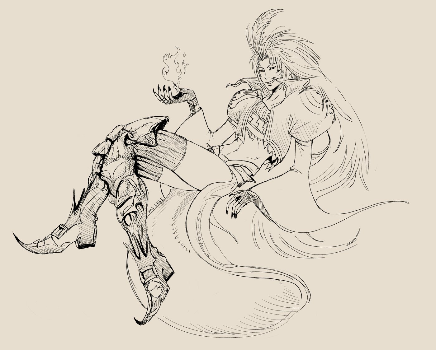 Kuja from FFIX Lineart