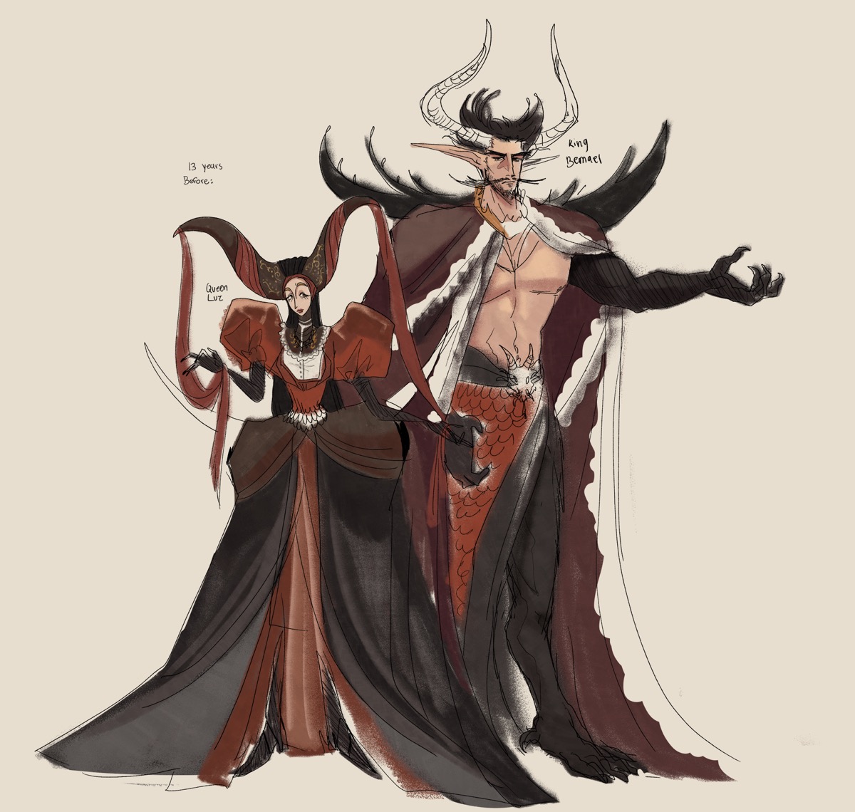 OCs young Queen Luz and King Bemael concept art