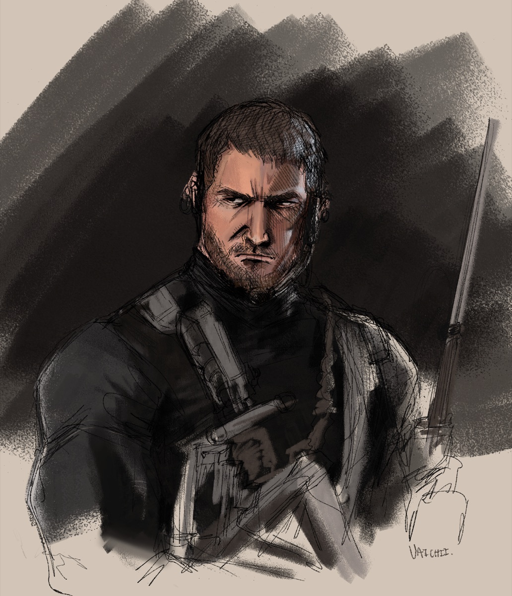 Chris Redfield from RE8 Headshot