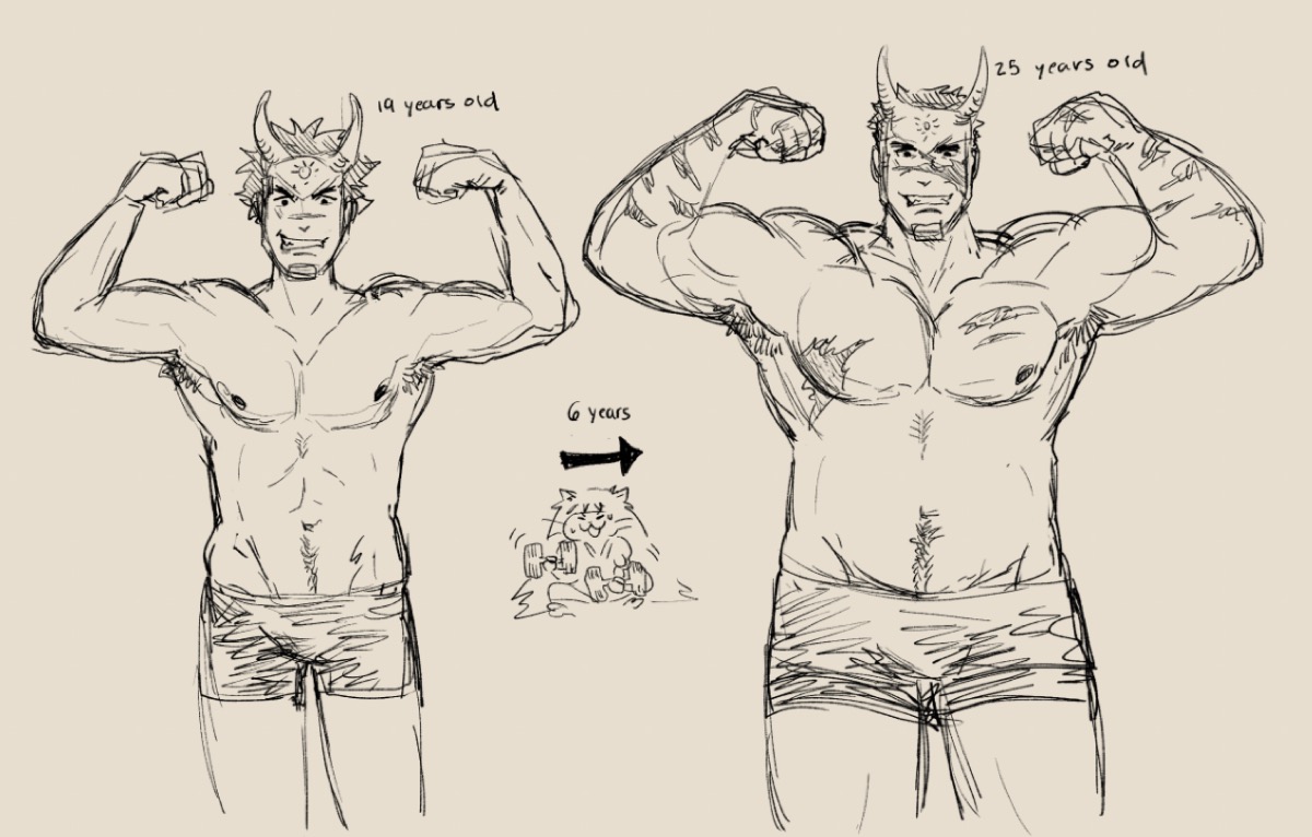 OC Kazan body changes throughout the years Concept Art