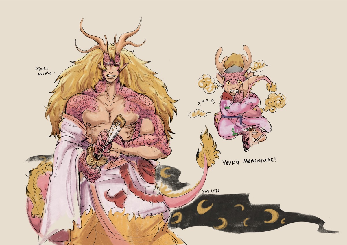 Momonosuke from One Piece - Dragon Hybrid Concept Art