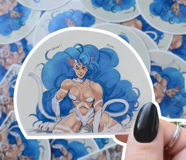 Darkstalkers Felicia glossy sticker